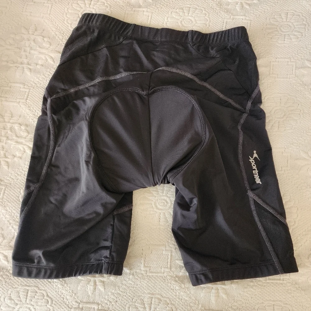 Sportneer Black Padded Cycling Shorts Size L